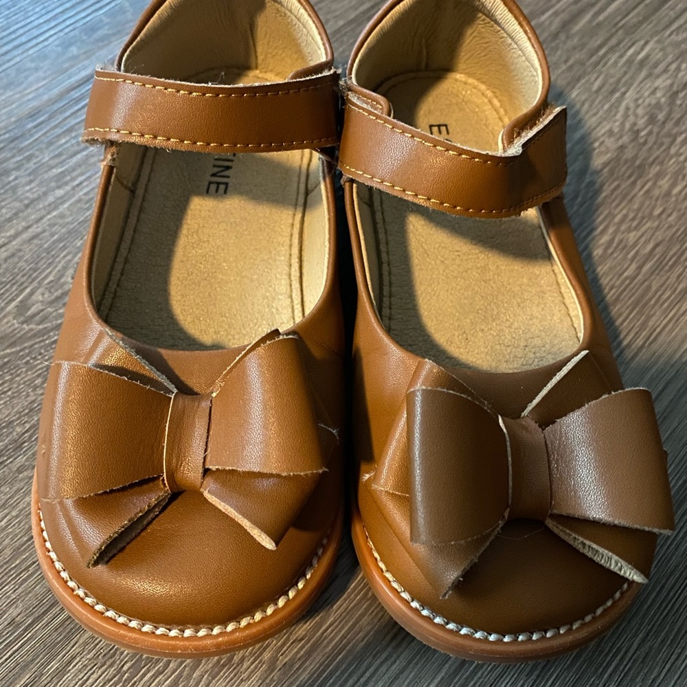 Classic Brown Bow Mary Jane Kids Dress Shoes